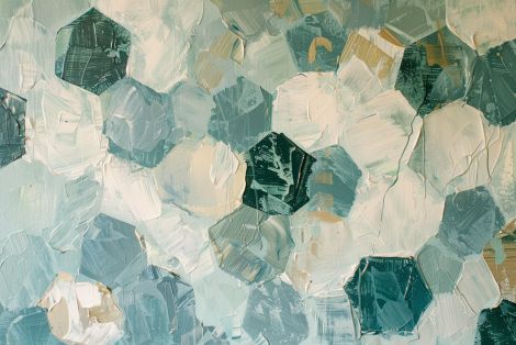 Teal Honeycomb Palette Knife Reverie