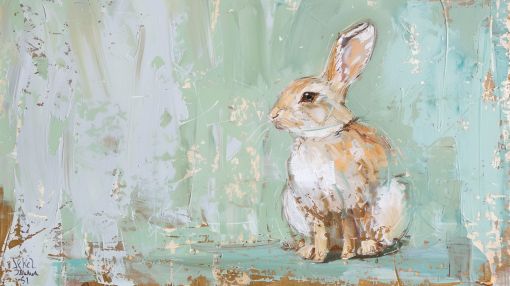 Gentle Bunny in Seafoam Light