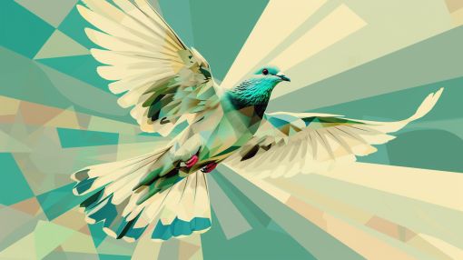 Emerald Dove in Geometric Flight