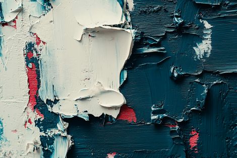 Fractured Layers of Teal and White