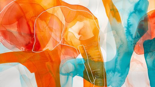 Radiant Elephant in Watercolor Light