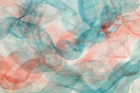 Flowing Veils of Coral and Teal