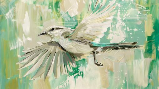 Songbird in Flight Green Breeze