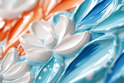 Porcelain Blooms in Azure Waves