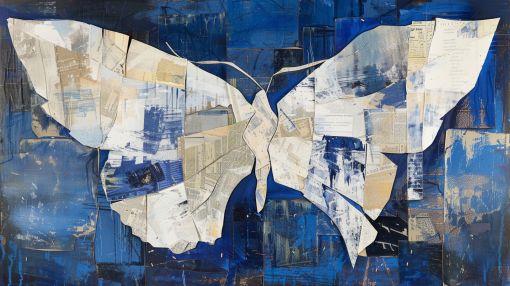 Butterfly Rising From Midnight Blue